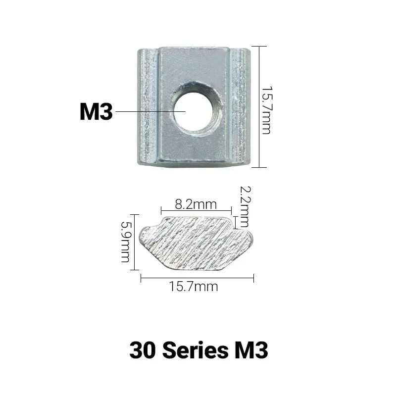 

Т-образные квадратные гайки M3-M10 для алюминиевого профиля