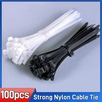 suosok nylon cable tie 100pcs white and black network home wires organizer tube plastic winders with hoke 100mm 200mm 300mm
