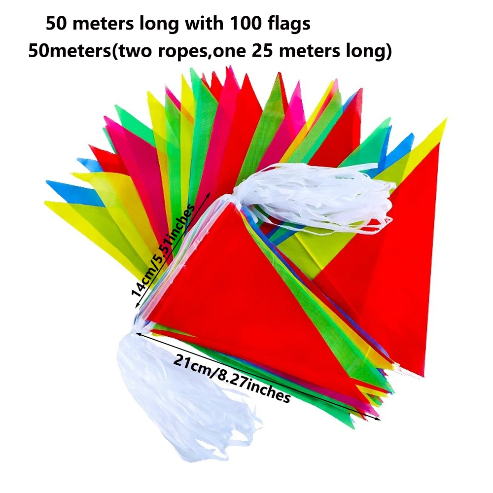 

50-1000 мм разноцветные Радужные треугольные флаги, красочные вымпел, баннерные флаги, веревка для рождественского фестиваля, уличного декора для вечеринки, дня рождения