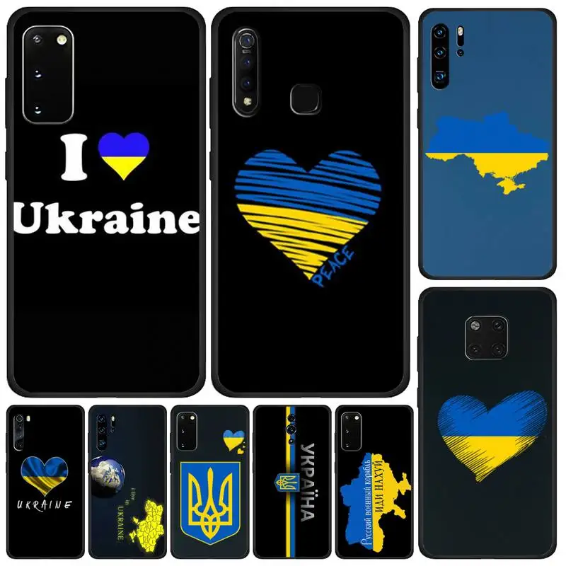 Украинская карта флаг Любовь Сердце Мягкий чехол для телефона Huawei P9 P10 P20 P30 P40 Lite Pro