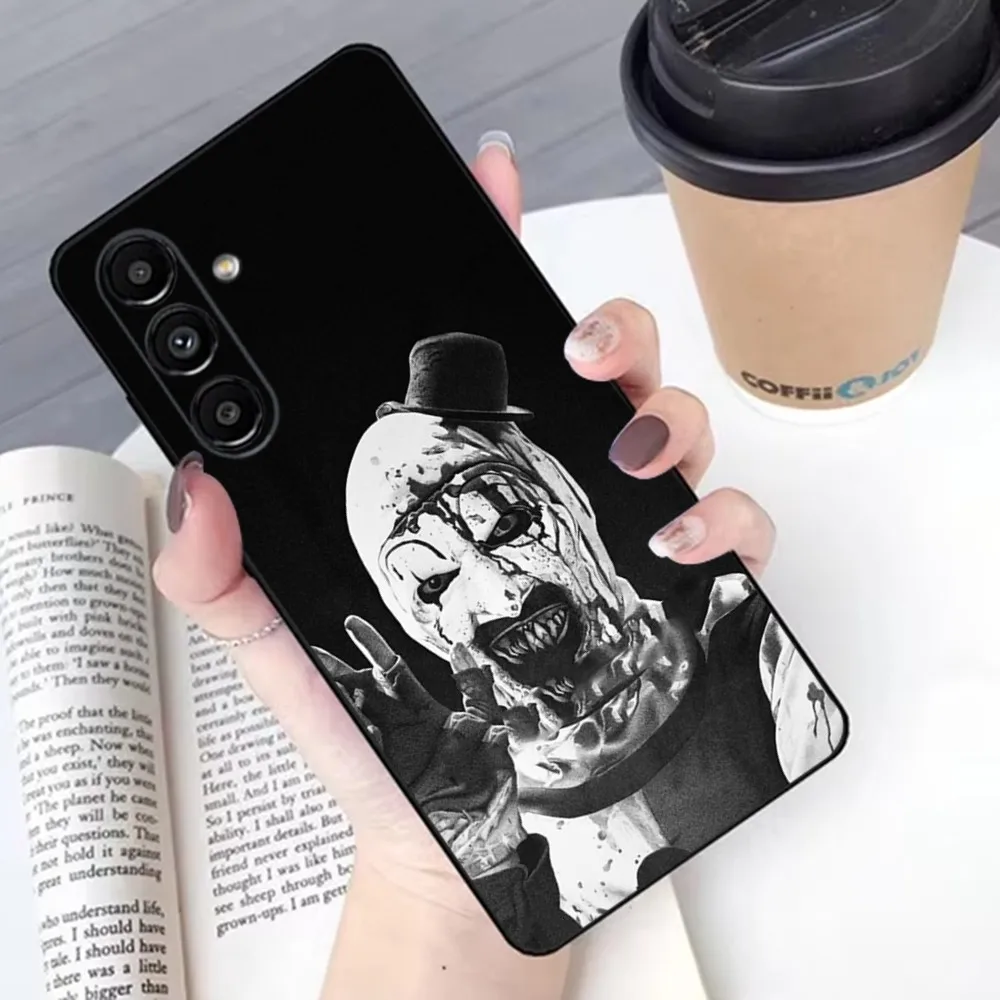 Art the Clown horror T-Terrifier Phone Case For Samsung S 25 24 21 22 23 30 20 Ultra Plus Fe Lite Note 10 9 5G Black Soft