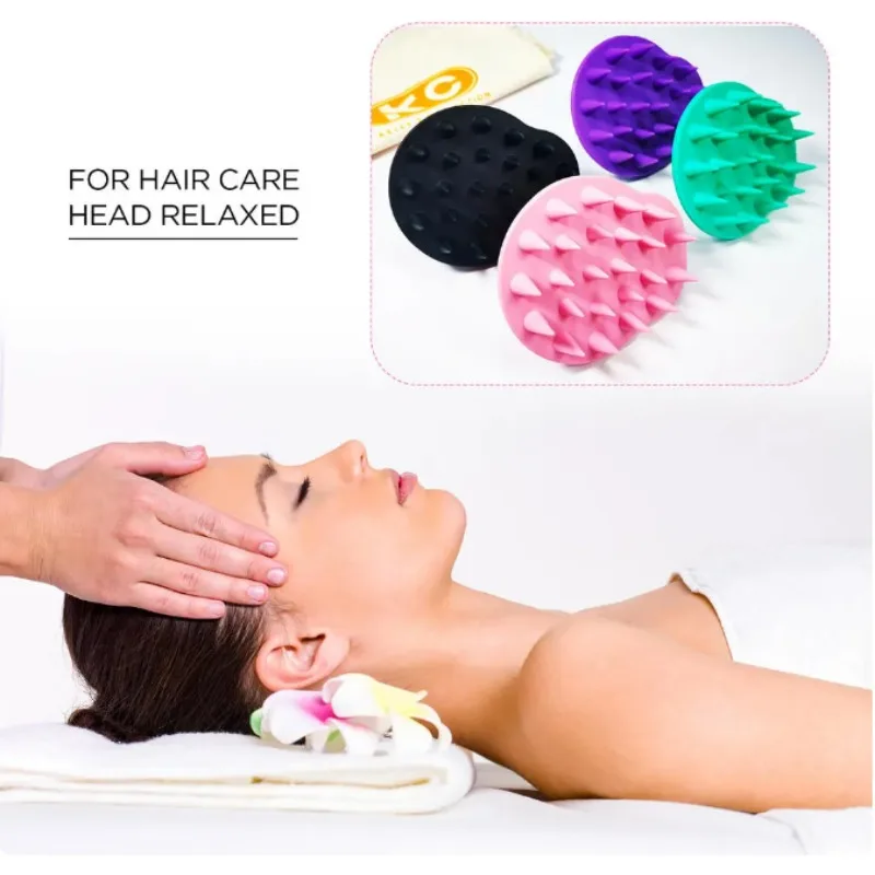 

1PC Scalp Shampoo Brush Soft Silicone Bristles for Hair Care Head Relaxation Ergonomic Scalp Scrub for Dandruff Hair Growth