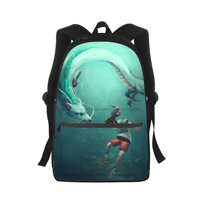 Anime Spirited Away Men Women Backpack 3D Print Fashion Student School Bag Laptop Backpack Kids Travel Shoulder Bag