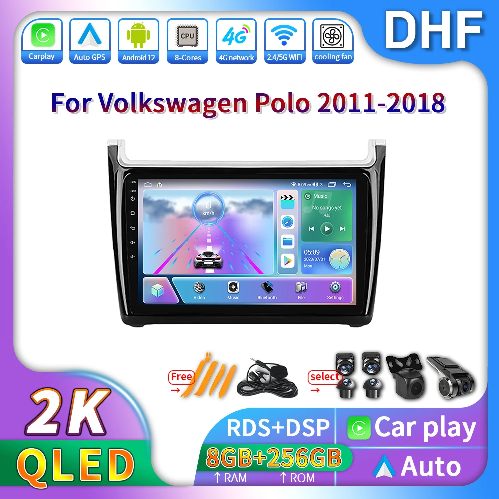 

Navigation GPS Multimedia Player For VW Volkswagen Polo 2011 - 2018 wireless Carplay intelligent Android Auto Car Radio stereo