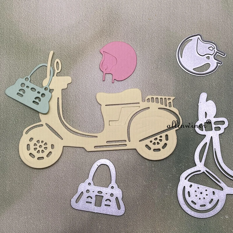 Электрический автомобиль, металлическая высечка, скрапбукинг, рельефный фотографический трафарет