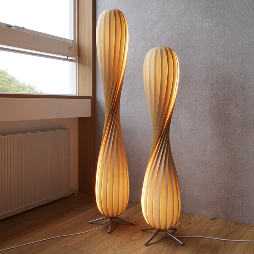 

Led Light LampNordic Creativity Wood Art Floor Modern Hotel Living Room Home Decor Sofa Corner Standing Bedroom Bedside