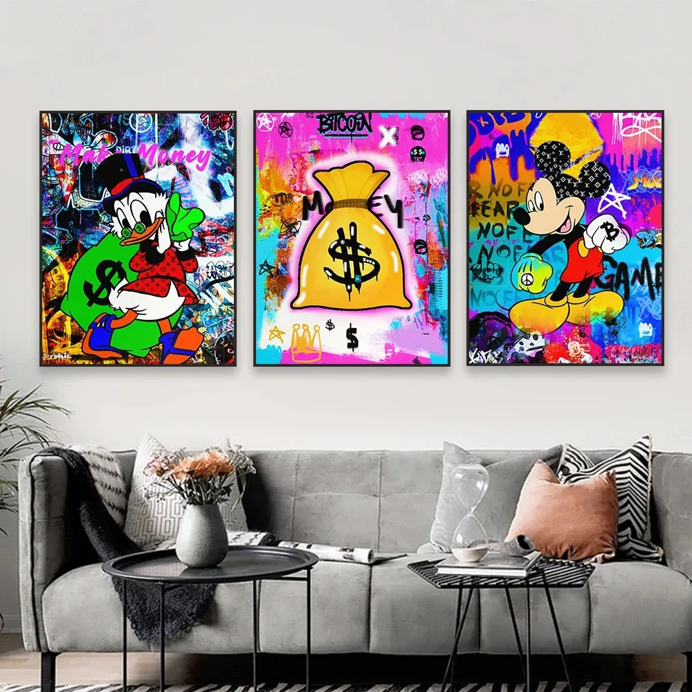 Disney Микки Маус Настенное Искусство Граффити Мультфильм Дональд Дак Принты