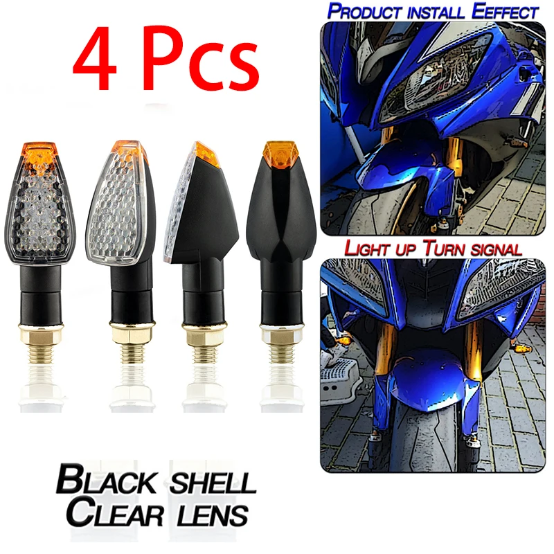 

Светодиодный индикатор указателей поворота для мотоцикла, янтарный мигающий свет, универсальная мигающая лампа 12 В 10 мм, указатель поворота для мотоцикла для Honda, Yamaha