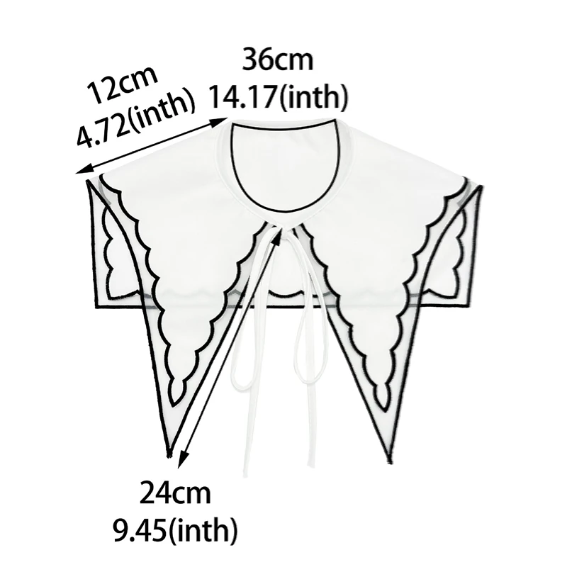 Модный белый черный воротник с вышивкой многослойный и сочетается юбкой