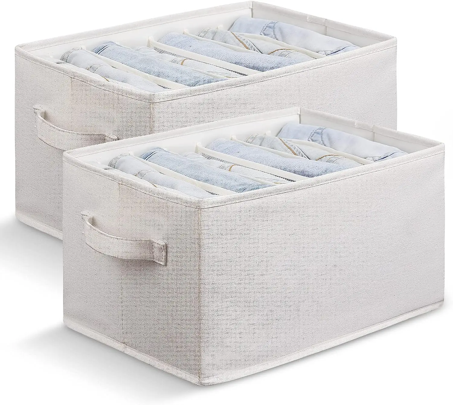 

2 Pcs Caja de Almacenamiento de Jeans, 7 Rejillas Caja de Almacenamiento de Malla Con Compartimentos, Grande Organizadores de Ca