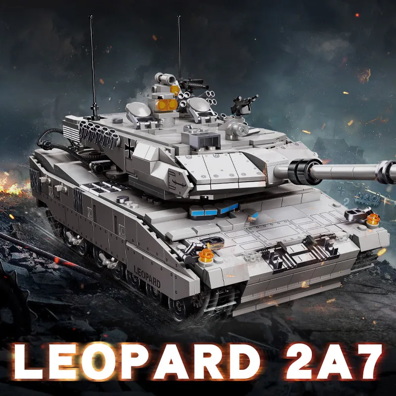 GULO Leopard 2A7 Набор строительных блоков главный боевой танк Герма военное оружие армейские Кирпичи Детские игрушки Подарки для мальчиков 1498 шт