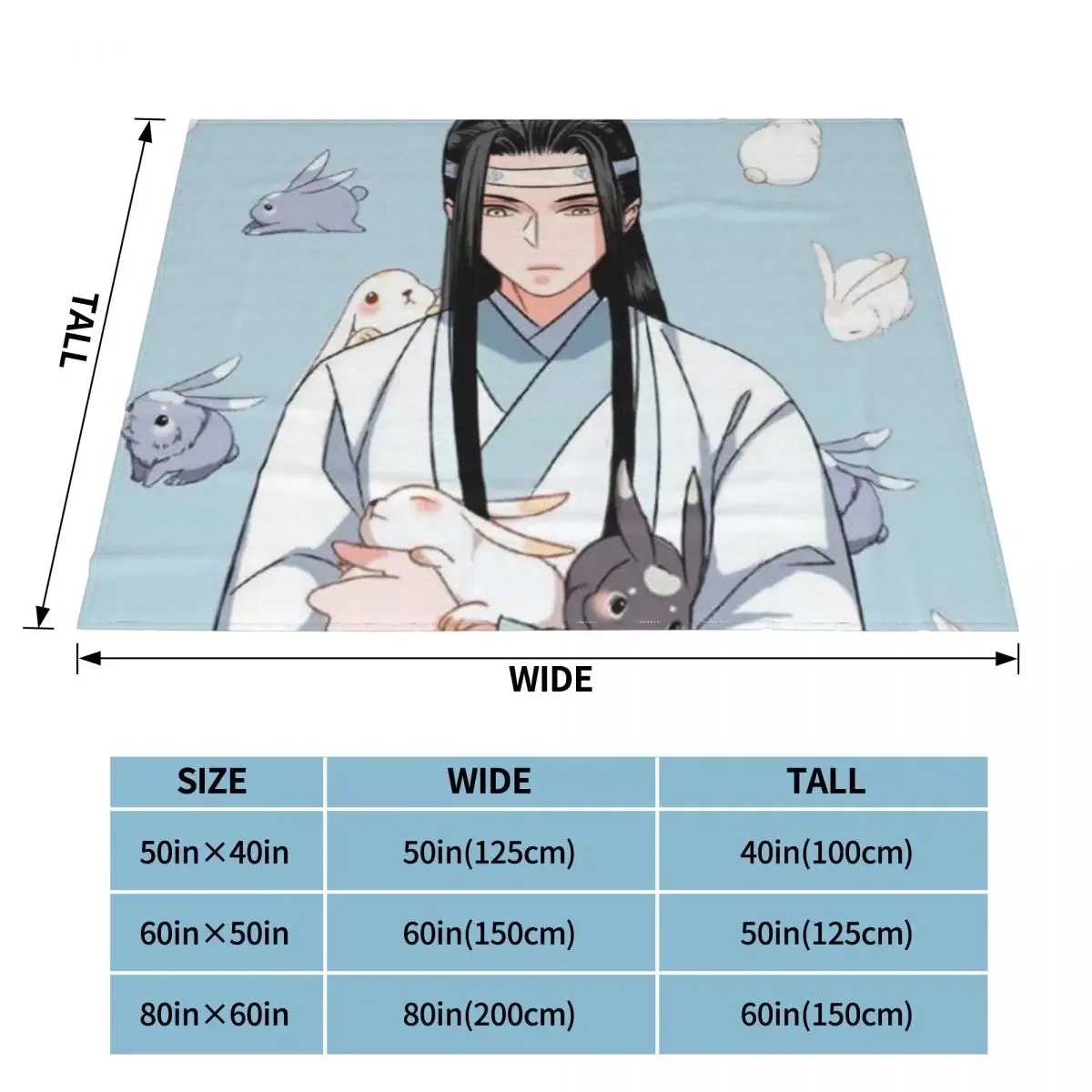 Вязаное одеяло Mo Dao Zu Shi Флисовое Lan Zhan для самолета покрывало
