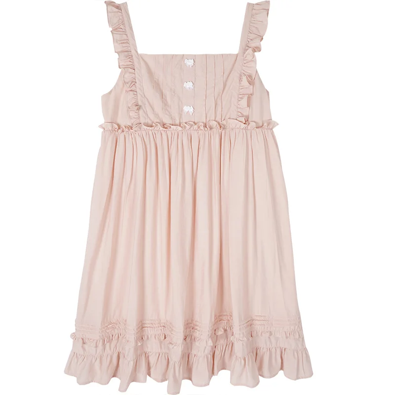 

Женское платье с бантом, розовое платье в стиле «Лолита» с квадратным вырезом и рукавами-фонариками