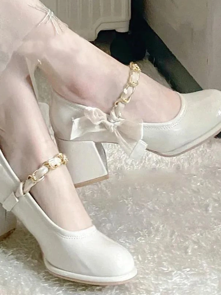 

Summer Mary Janes Shoes Ladies Korean Style Casual Pure Color Elegant Shoes Woman Outdoor Design Party Non-slip Chic Shoes 2022