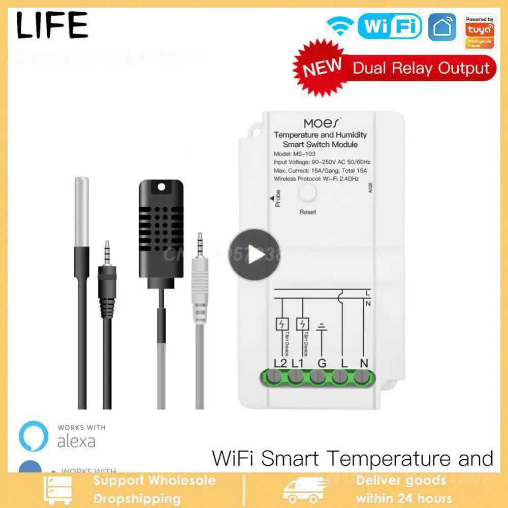 

1/2/3PCS Multifunctional Switch Module Wide Compatibility Tuya Wifi Kept Constant Smart Temperature Humidity Tuya Smart Sensor