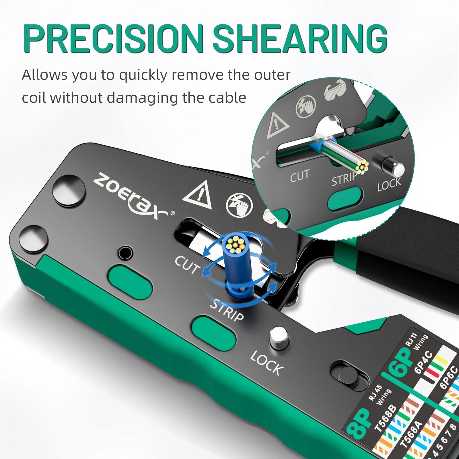 Фото Обжимной инструмент ZoeRax RJ45, обжимной резак для Cat6 Cat5 Cat5e 8P8C, модульный разъем Ethernet, универсальный инструмент для проводов №4