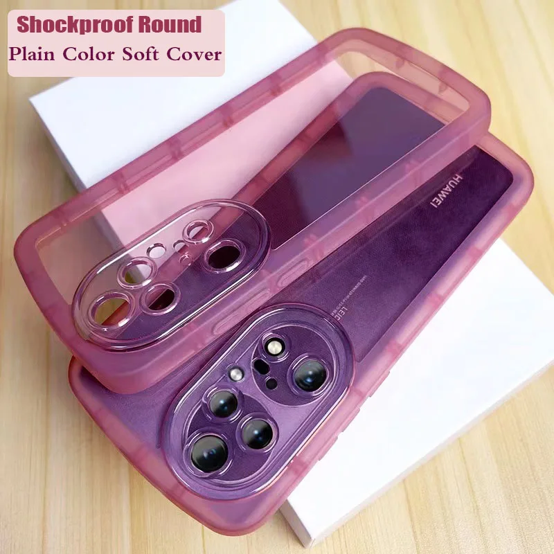 

Luxury Shockproof Round Phone Case for Huawei Y9S Y6P Y8P Y7P Nova Y70 Plus Y90 10 9 8 7 6 5 Pro 5T Y9 2019 Soft Silicone Cover