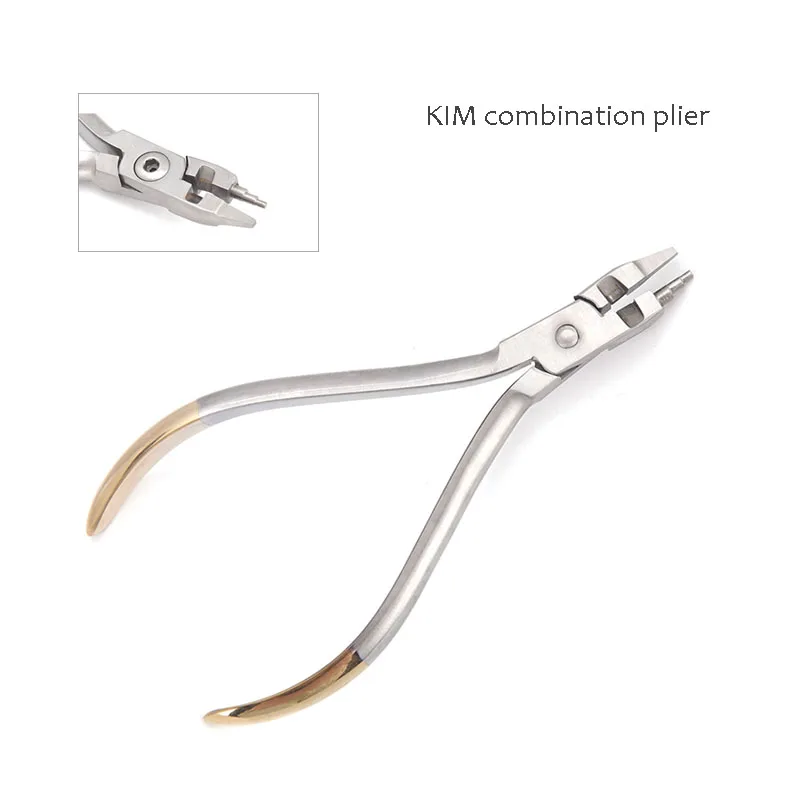 

Dental Trapezoidal Tip KIM Combination Pliers with cutter, Arch Wire Bending Forming Forceps Pliers Dentist Orthodontic Tools