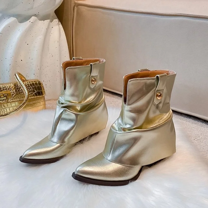 2024 трендовые женские зимние ботильоны с острым носком новые дизайнерские