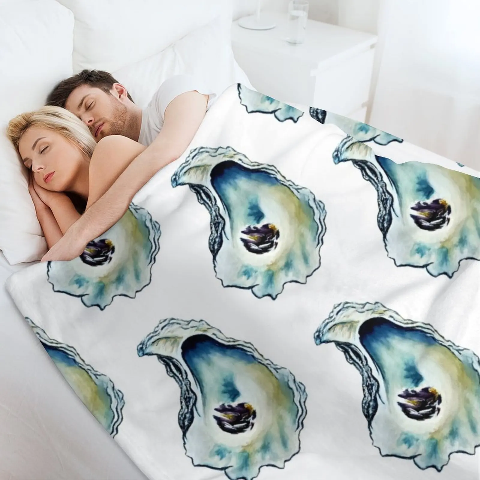 Акварельные пледы устрицы Южного искусства летнее покрывало зимние кровати