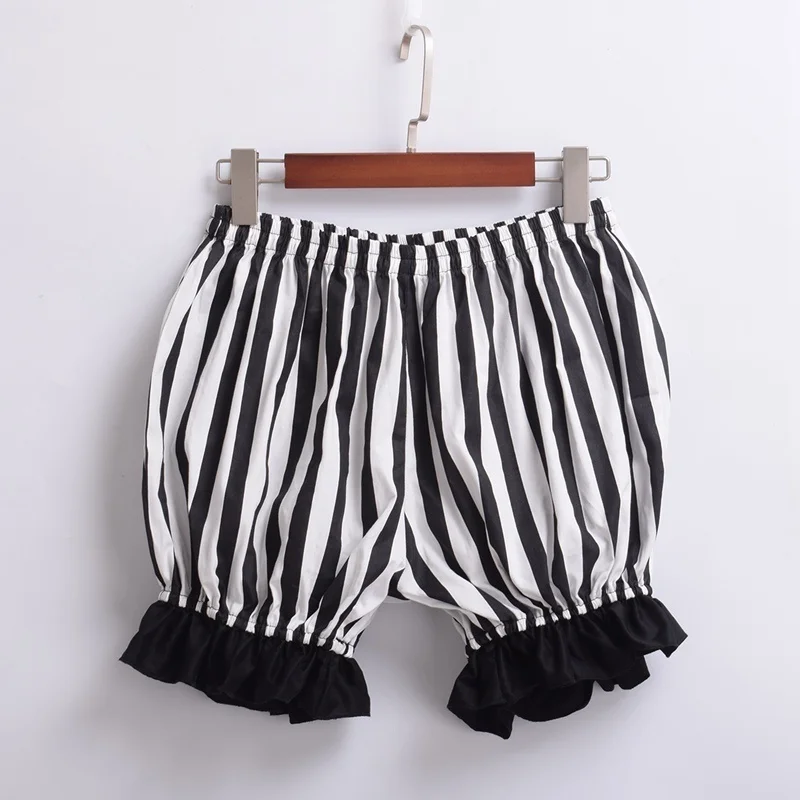 

Hot sale skirt,2023 Lolita Bloomers Women Vintage Cosplay Bottoming Pumpkin Striped Short Shorts