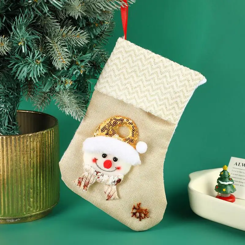 1 шт. рождественское украшение для чулок с Санта-Клаусом снеговиком и оленями