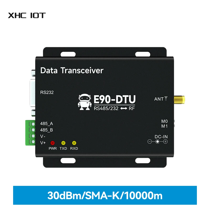 

SX1262 SX1268 LoRa Relay 30dBm RS232 RS485 433MHz 470MHz Modbus Receiver E90-DTU(400SL30) LBT RSSI Wireless RF Transceiver