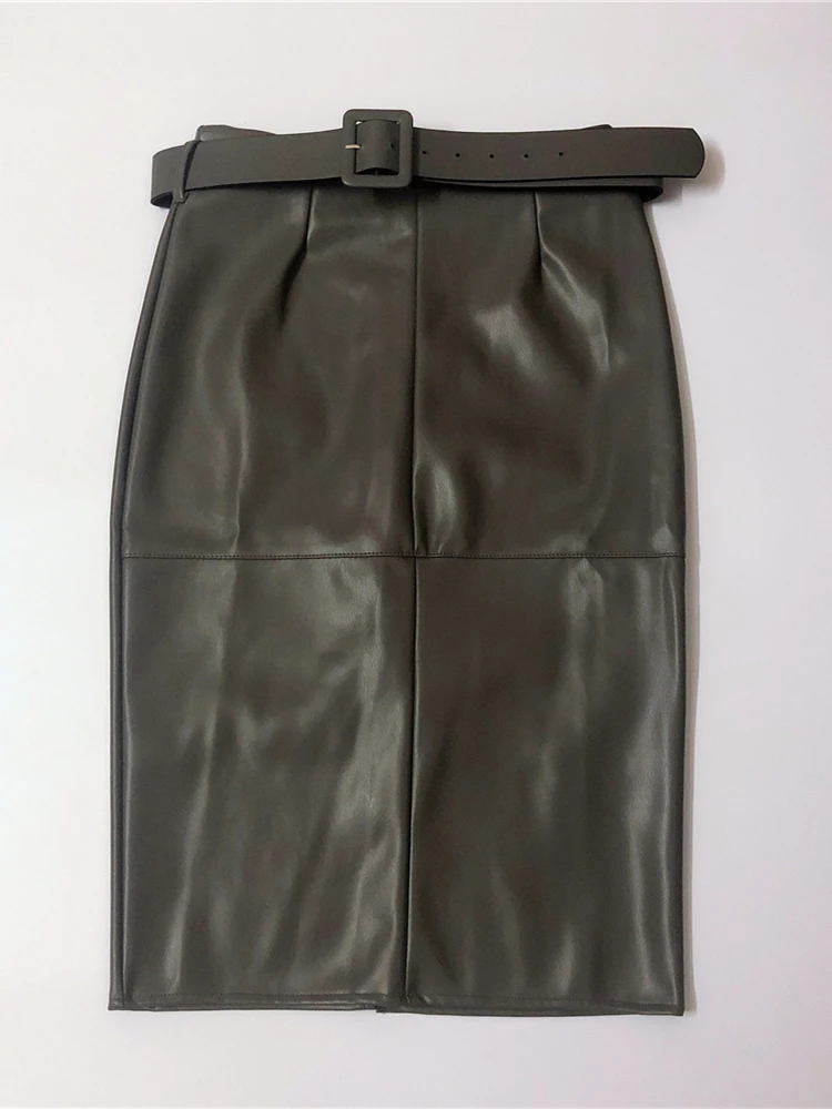 Юбка-карандаш Женская средней длины с поясом и высокой талией - купить по