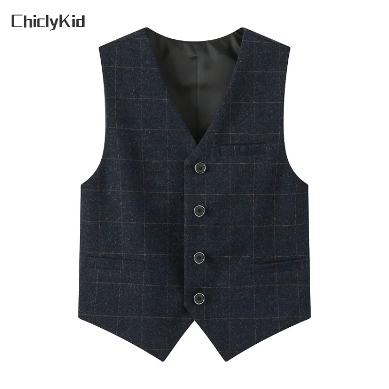 Kids Plaid Top Child Waistcoat Wedding Clothes Boy Formal Dress Suits
Children Teens Gentlemen Vest Baby Toddler Party Jacket