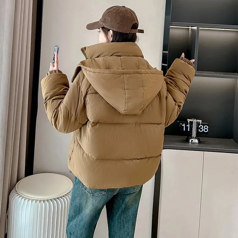 Зимняя короткая стеганая куртка женские парки новинка 2025 года повседневное