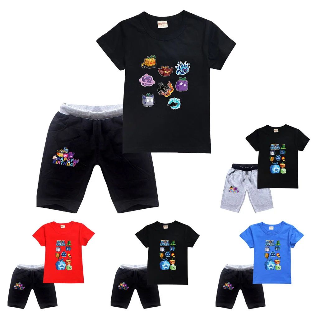 Футболка с коротким рукавом и шорты для мальчиков девочек