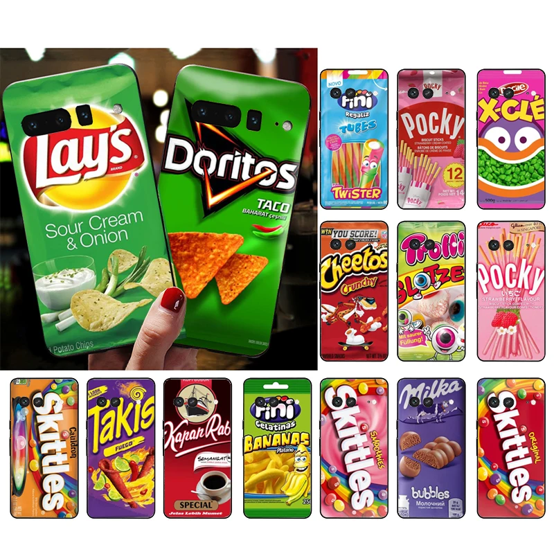 

Snacks Chocolate Biscuit Milk Phone Case for Google Pixel 7 Pro 7 7A 6A 6 Pro 5A 4A 3A Pixel 4 XL Pixel 5 6 4 3 XL 3A XL 2 XL