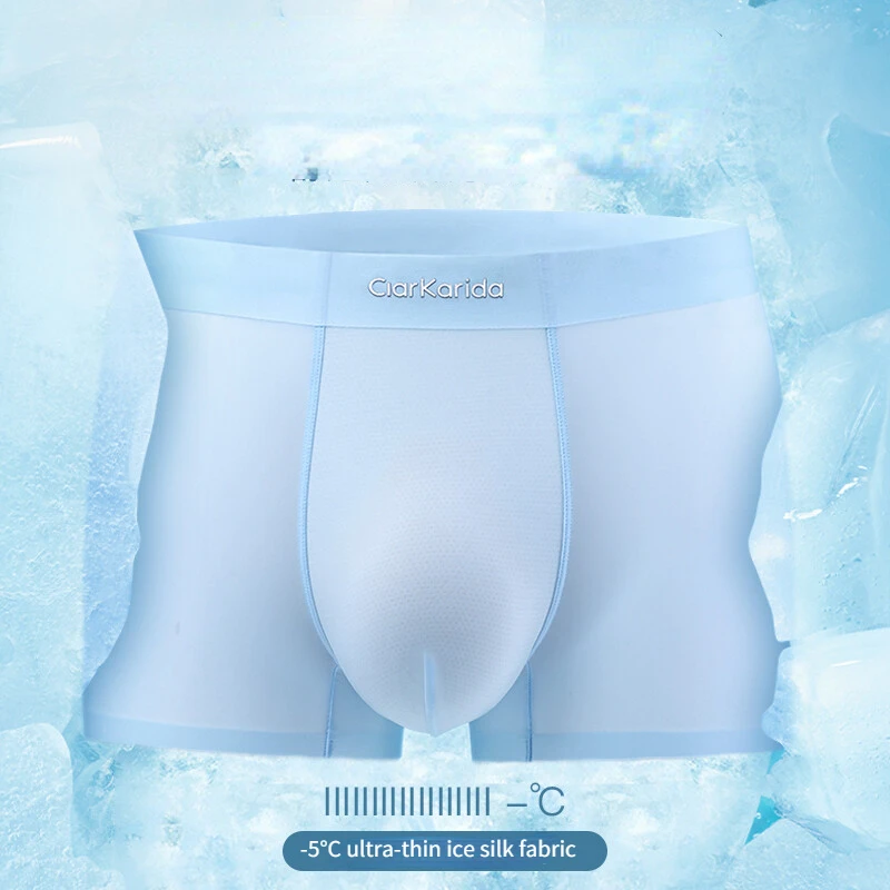 Men's boxers Underwear Ice Silk Breathable Flat Angle Square Sports Summer Comfortable Shorts 3 packs Gift box packaging