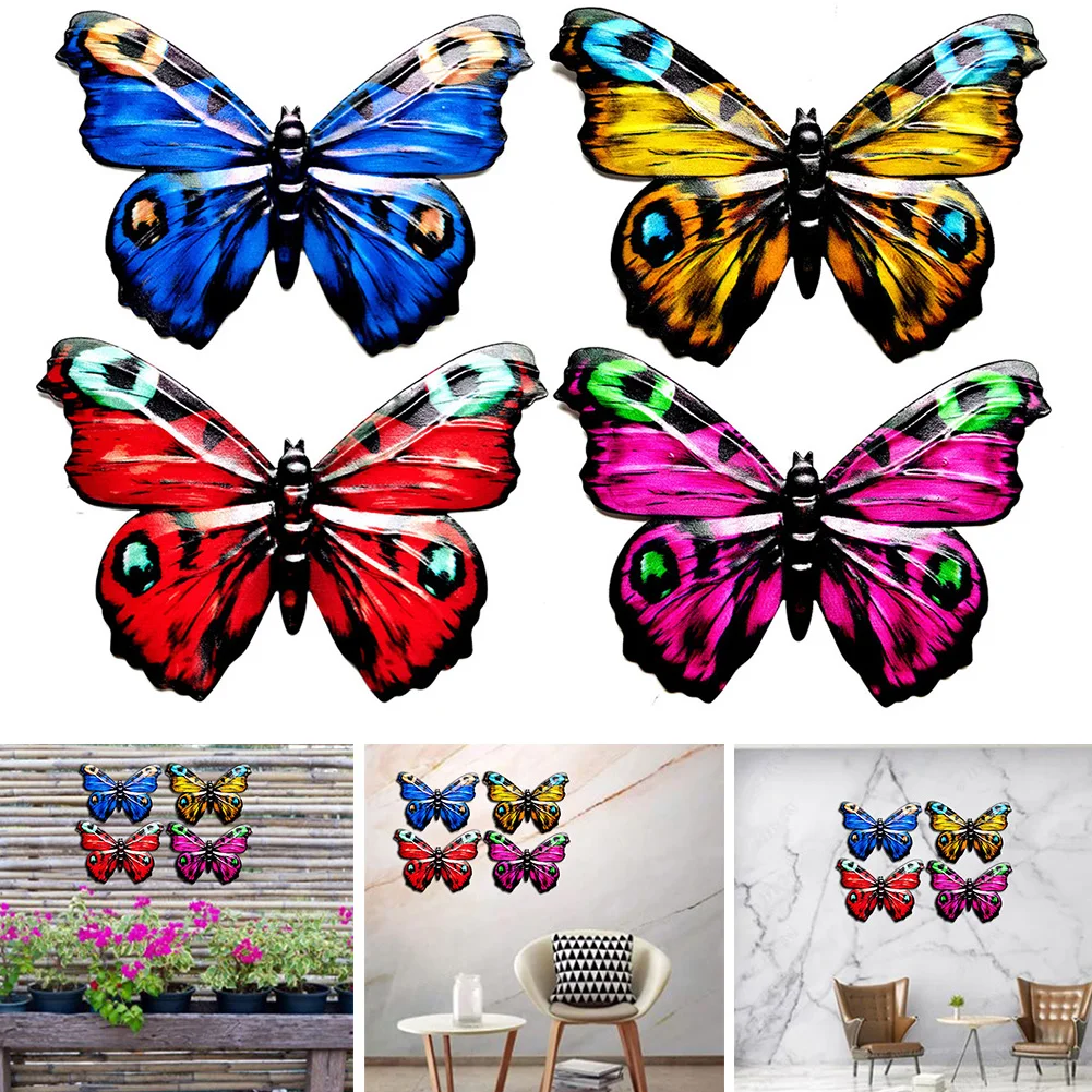

4x Metal Butterfly Garden Decor Hanging Ornaments Butterfly Sculpture Outdoor Garden Butterfly Sculpture Hanging Decorations New