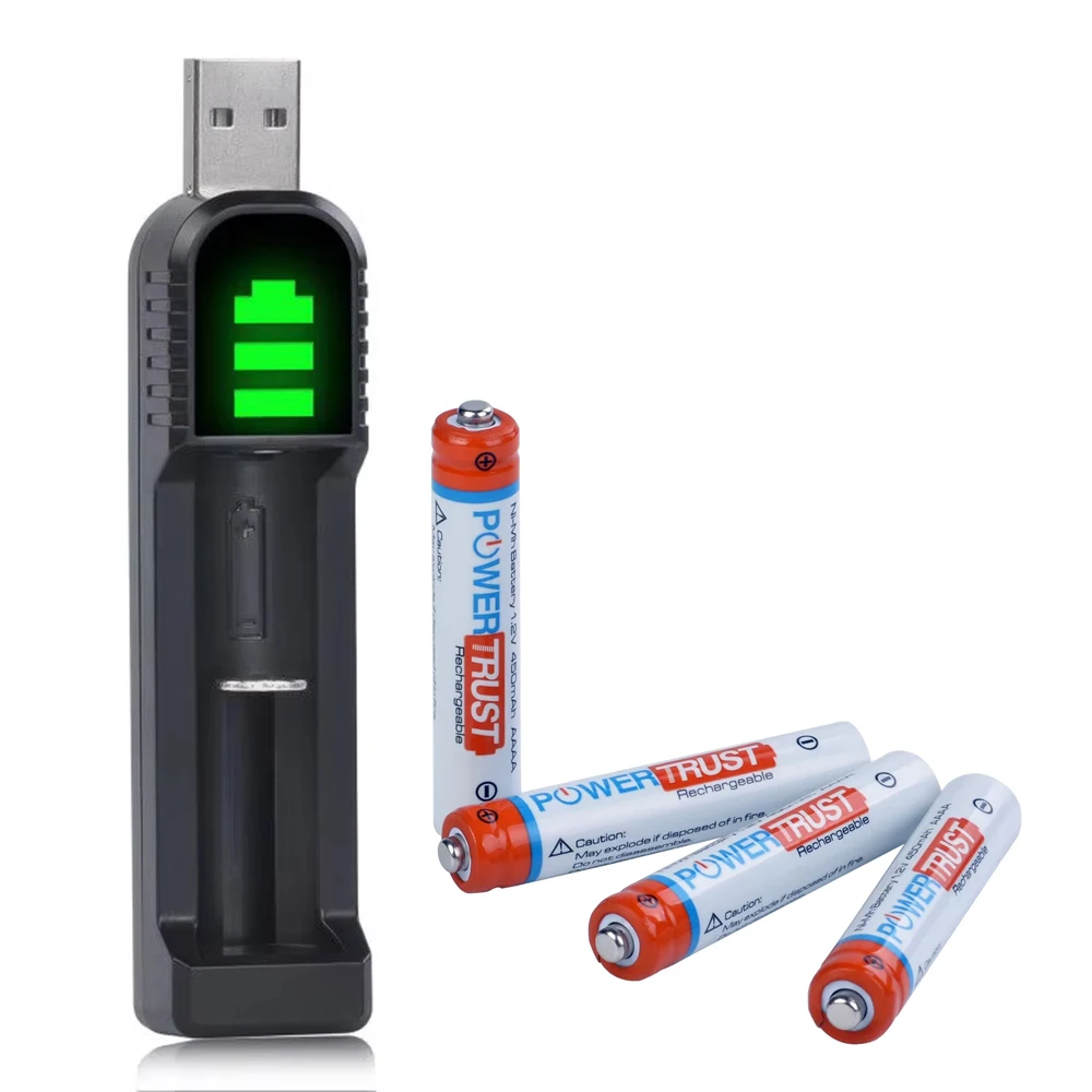 Перезаряжаемая батарея AAA E96 LR61 LR8D425 и USB-зарядное устройство для поверхностей