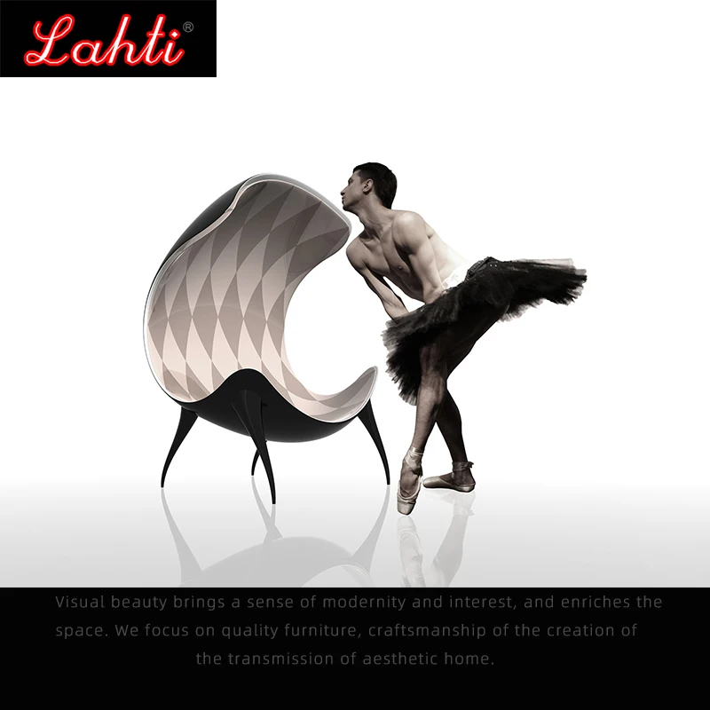 

Customized Ballet Chair Fiberglass Elegant Curved Back Creative Special-shaped Personality High Furniture Muebles