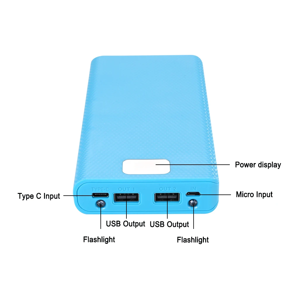 DIY 8*18650 чехол для аккумулятора коробка хранения Micro USB TypeC зарядки мобильных