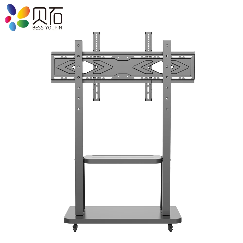 With Wheels For 32-65 Inch Lcd Led Flat Curved, Trolley Height Adjustable Max Vesa600x400 Mm