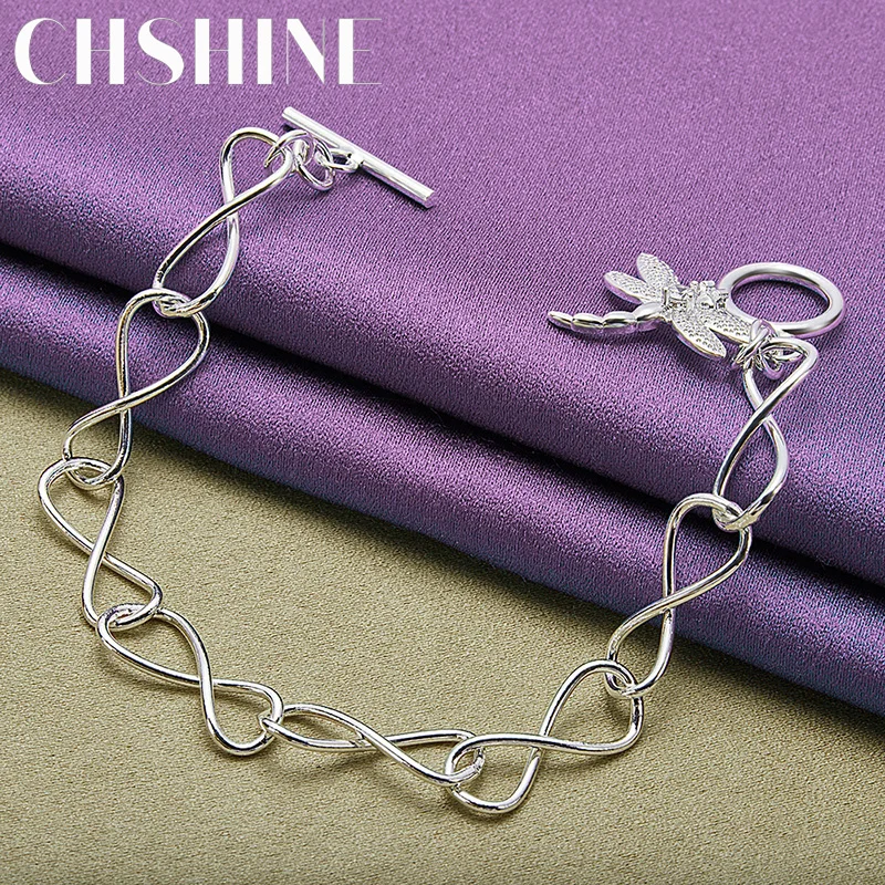 

CHSHINE 925 Sterling Silver Dragonfly Bracelet For Women Wedding Fashion Charm Jewelry