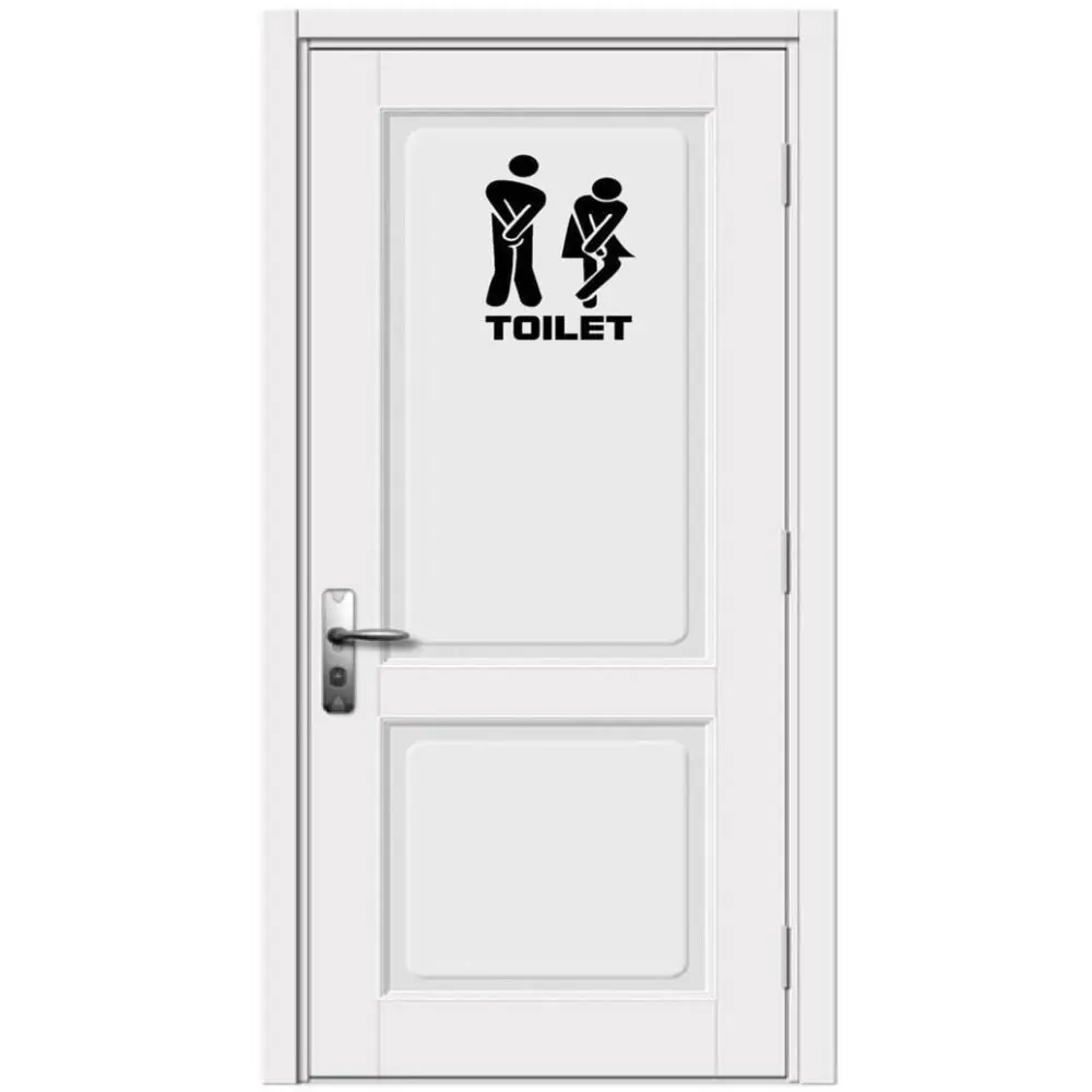

Sticky Wall Decals PVC Toilet Stickers Toilet Entrance Sign for Bath Room Entrance Sign For Public Place Home Decoration