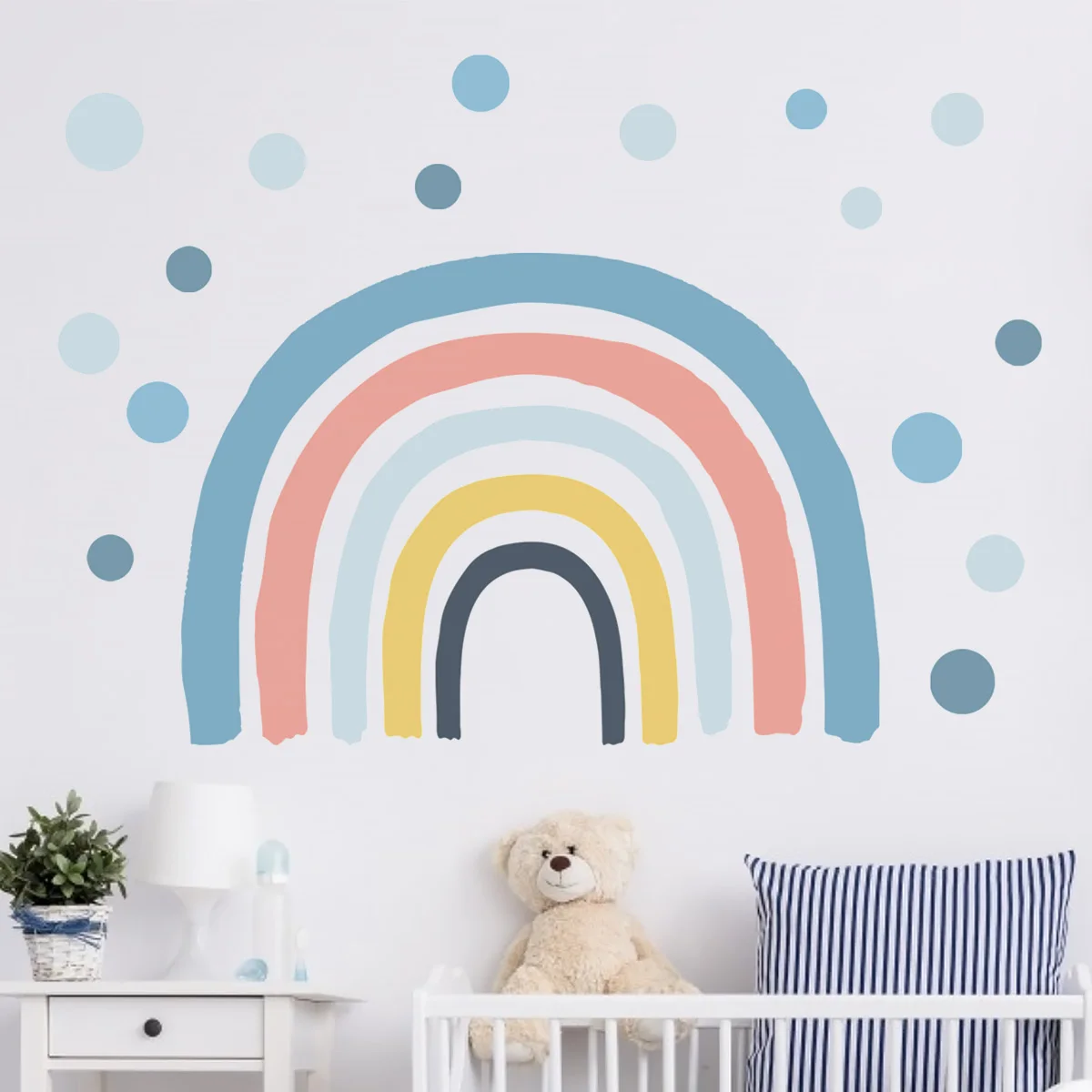 

Радужная Акварельная Наклейка на стену, самоклеящаяся Радужная Наклейка на стену, детская красочная наклейка на стену, наклейки на стену дл...