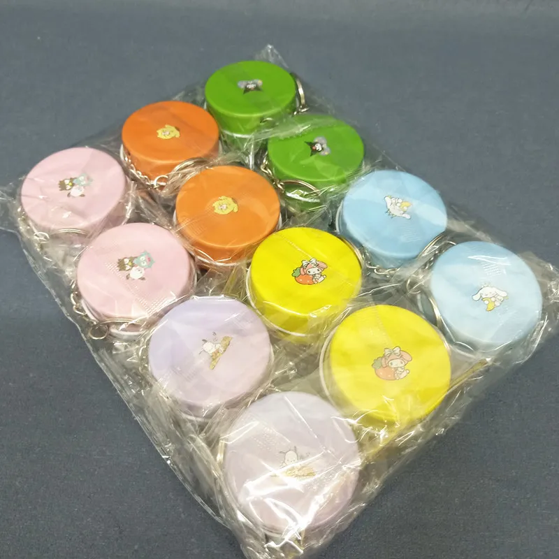 12 шт. Sanrio Kuromi Cinnamoroll мультяшная круглая коробка для хранения Брелок Подвеска