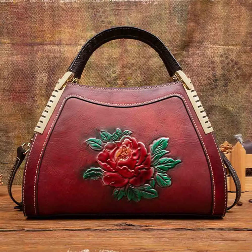 

Женская винтажная Сумка-тоут из натуральной воловьей кожи