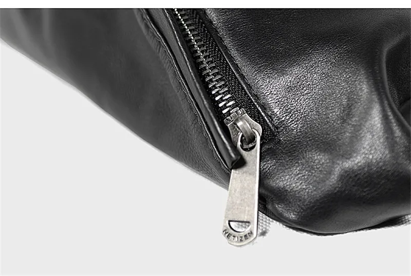 High-quality genuine leather men's multifunctional chest bag outdoor casual luxury natural first layer cowhide black waist bag