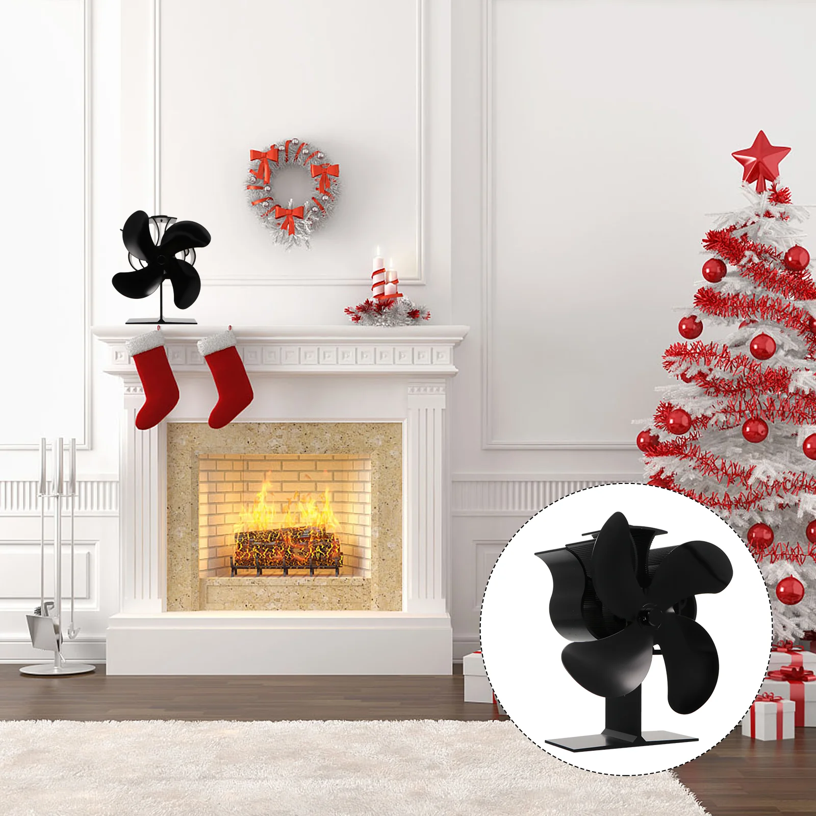 

1pc Convenient Useful Thermal Fan Stove Fan for Indoor