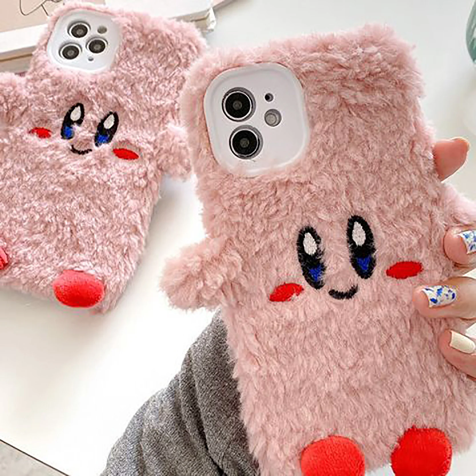 Official Original Case for Iphone  Plush Pink Doll XR  iPhone 12 Pro Mini 12 Pro Max Cartoon Case for Girl