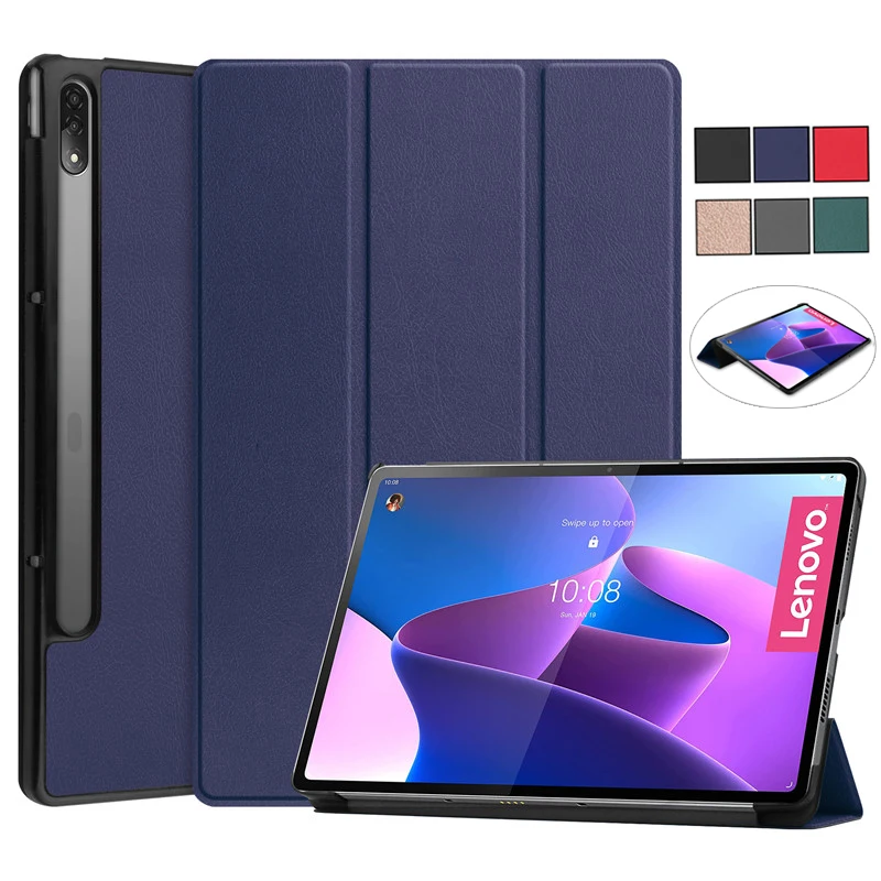 

Чехол для планшета Lenovo Xiaoxin Pad Pro 12,6, трехскладной кожаный смарт-чехол с подставкой для Coque Lenovo Tab P12 Pro, чехол для телефона