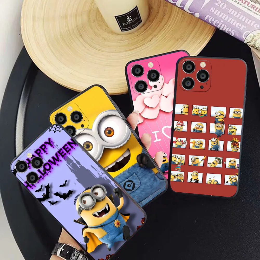 Черный чехол AU-40 Love M-Minionss для Samsung A11 A12 A33 A42 A7 A8 A25 A15 A70 A71 A72 M30 A40S M30S Plus