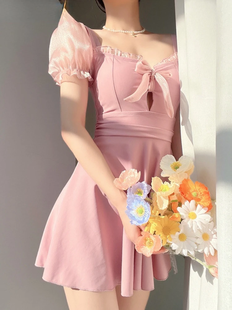 

Женский слитный купальник с коротким рукавом, пуш-ап и высокой талией