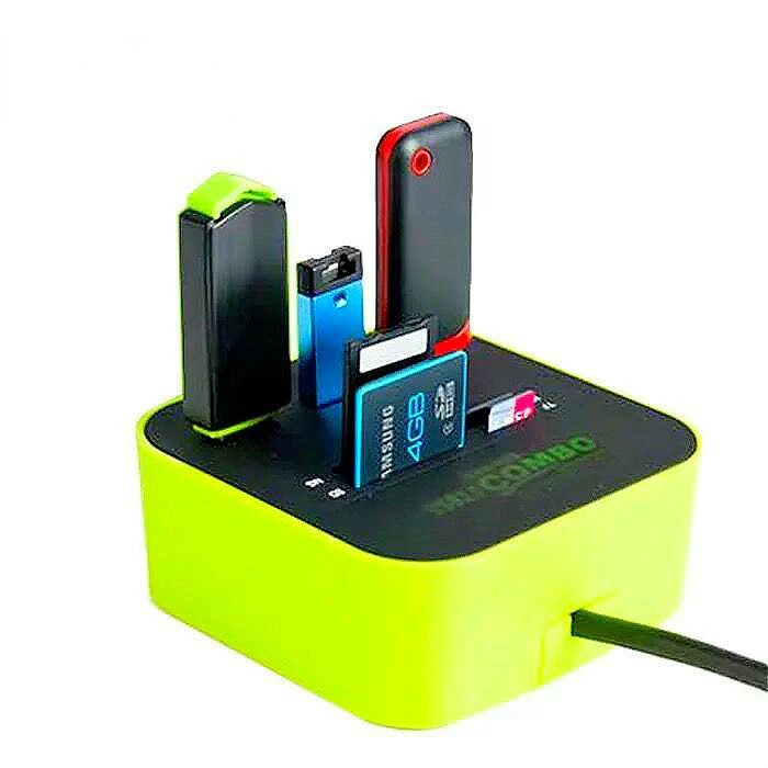 

USB HUB Combo All In One USB 2.0 Micro SD High Speed Card Reader 3 Ports Adapter Connector For Tablet PC Computer Laptop